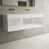 Raffinata One Drawer Vanity Unit With Beyondstone Double BLOC Basin - Gloss White 1200mm image