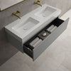 Raffinata One Drawer Vanity Unit With Beyondstone Double BLOC Basin - Matt Dust 1200mm image