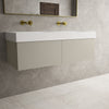 Raffinata Two Drawer Vanity Unit  With Beyondstone BLOC Double Basin - Matt Stone 1200mm image