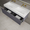 Raffinata Two Drawer Vanity Unit  With Beyondstone BLOC Double Basin - Matt Graphite 1200mm image