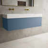 Raffinata One Drawer Vanity Unit With Beyondstone Double BLOC Basin - Matt Navy 1200mm image