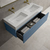 Raffinata One Drawer Vanity Unit With Beyondstone Double BLOC Basin - Matt Navy 1200mm image