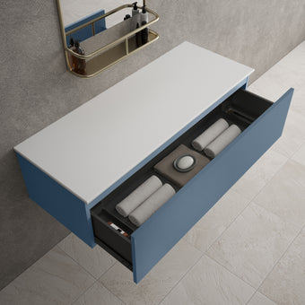 Raffinata Single Drawer Countertop Vanity Unit - Matt Navy 1200mm