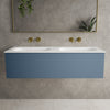 Raffinata One Drawer Vanity Unit With Beyondstone Double Basin - Matt Navy 1200mm image