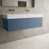 Raffinata Two Drawer Vanity Unit  With Beyondstone BLOC Double Basin - Matt Navy 1200mm image
