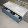 Raffinata Two Drawer Vanity Unit  With Beyondstone BLOC Double Basin - Matt Navy 1200mm image