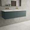 Raffinata Two Drawer Vanity Unit  With Beyondstone Double Basin - Matt Dark Green 1200mm image