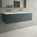Raffinata Two Drawer Vanity Unit  With Beyondstone Double Basin - Matt Dark Green 1200mm