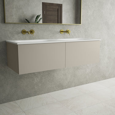 Raffinata Two Drawer Vanity Unit  With Beyondstone Double Basin - Matt Stone 1200mm