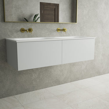 Raffinata Two Drawer Vanity Unit  With Beyondstone Double Basin - Matt Dove 1200mm