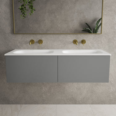 Raffinata Two Drawer Vanity Unit  With Beyondstone Double Basin - Matt Dust 1200mm