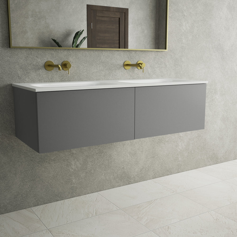 Raffinata Two Drawer Vanity Unit  With Beyondstone Double Basin - Matt Dust 1200mm