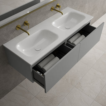 Raffinata Two Drawer Vanity Unit  With Beyondstone Double Basin - Matt Dust 1200mm