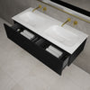 Raffinata Two Drawer Vanity Unit  With Beyondstone Double Basin - Matt Black 1200mm image
