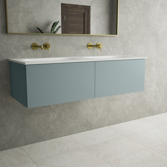 Raffinata Two Drawer Vanity Unit  With Beyondstone Double Basin - Matt Fjord 1200mm