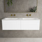 Raffinata Two Drawer Vanity Unit  With Beyondstone Double Basin - Matt White 1200mm image