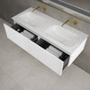 Raffinata Two Drawer Vanity Unit  With Beyondstone Double Basin - Matt White 1200mm image