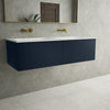 Raffinata Two Drawer Vanity Unit  With Beyondstone Double Basin - Matt Indigo 1200mm image