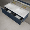 Raffinata Two Drawer Vanity Unit  With Beyondstone Double Basin - Matt Indigo 1200mm image
