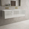 Raffinata Two Drawer Vanity Unit  With Beyondstone Double Basin - Gloss Dove 1200mm image