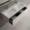 Raffinata Two Drawer Vanity Unit  With Beyondstone Double Basin - Gloss Cashmere 1200mm image