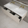 Raffinata Two Drawer Vanity Unit  With Beyondstone Double Basin - Gloss Cashmere 1200mm image