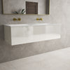 Raffinata Two Drawer Vanity Unit  With Beyondstone Double Basin - Gloss White 1200mm image