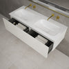 Raffinata Two Drawer Vanity Unit  With Beyondstone Double Basin - Gloss White 1200mm image