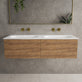 Raffinata Two Drawer Vanity Unit  With Beyondstone Double Basin - Oak 1200mm image