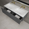 Raffinata Two Drawer Vanity Unit With Beyondstone Double Basin - Dark Concrete 1200mm image