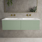 Raffinata Two Drawer Vanity Unit  With Beyondstone Double Basin - Matt Light Green 1200mm image