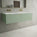 Raffinata Two Drawer Vanity Unit  With Beyondstone Double Basin - Matt Light Green 1200mm