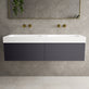 Raffinata Two Drawer Vanity Unit With Beyondstone BLOC Double Basin - Matt Graphite 1400mm image