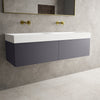Raffinata Two Drawer Vanity Unit With Beyondstone BLOC Double Basin - Matt Graphite 1400mm image