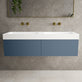 Raffinata Two Drawer Vanity Unit With Beyondstone BLOC Double Basin - Matt Navy 1400mm image