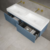 Raffinata Two Drawer Vanity Unit With Beyondstone BLOC Double Basin - Matt Navy 1400mm image