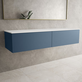 Raffinata Two Drawer Countertop Vanity Unit - Matt Navy 1600mm