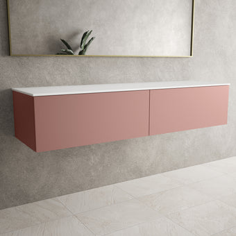 Raffinata Two Drawer Countertop Vanity Unit - Matt Pink 1600mm