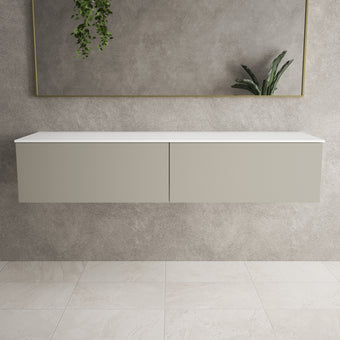 Raffinata Two Drawer Countertop Vanity Unit - Matt Stone 1600mm