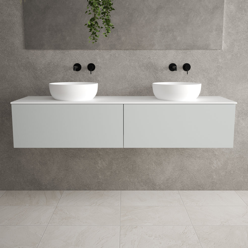 Raffinata Two Drawer Countertop Vanity Unit - Matt Dove 1600mm