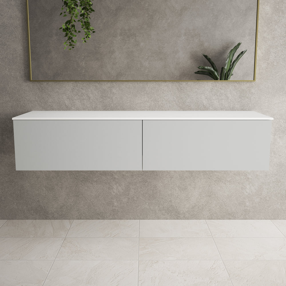 Raffinata Two Drawer Countertop Vanity Unit - Matt Dove 1600mm