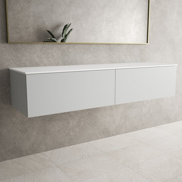 Raffinata Two Drawer Countertop Vanity Unit - Matt Dove 1600mm
