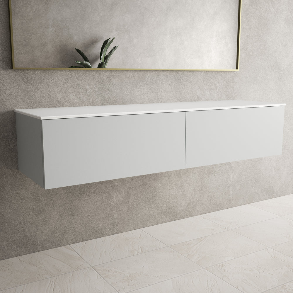 Raffinata Two Drawer Countertop Vanity Unit - Matt Dove 1600mm