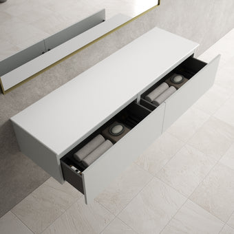 Raffinata Two Drawer Countertop Vanity Unit - Matt Dove 1600mm