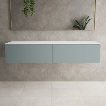 Raffinata Two Drawer Countertop Vanity Unit - Matt Fjord 1600mm
