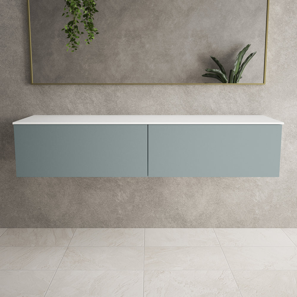 Raffinata Two Drawer Countertop Vanity Unit - Matt Fjord 1600mm