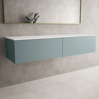 Raffinata Two Drawer Countertop Vanity Unit - Matt Fjord 1600mm