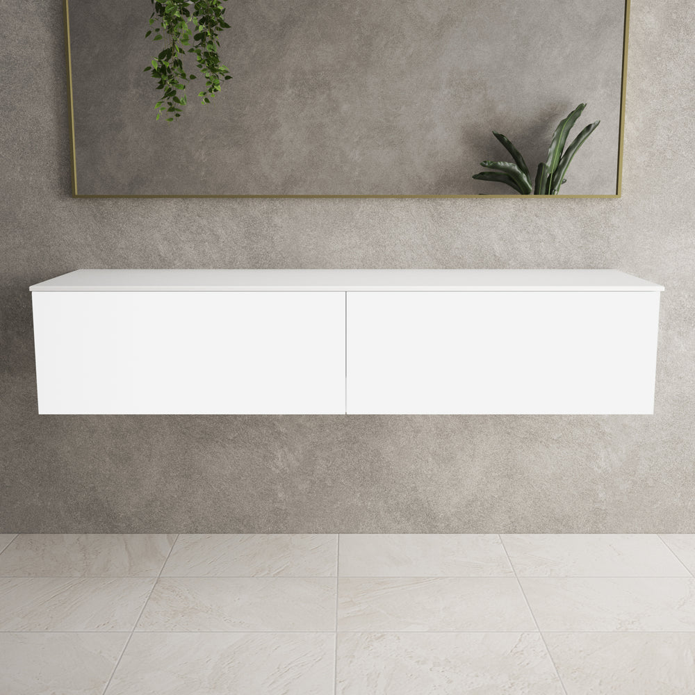 Raffinata Two Drawer Countertop Vanity Unit - Matt White 1600mm