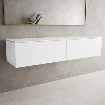 Raffinata Two Drawer Countertop Vanity Unit - Matt White 1600mm