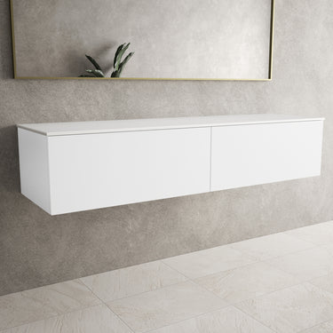 Raffinata Two Drawer Countertop Vanity Unit - Matt White 1600mm